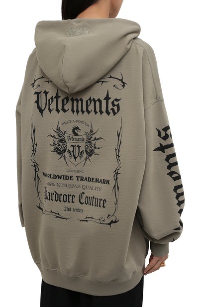 Хлопковое худи VETEMENTS, арт. UA52TR900G 1606/W, фото 4