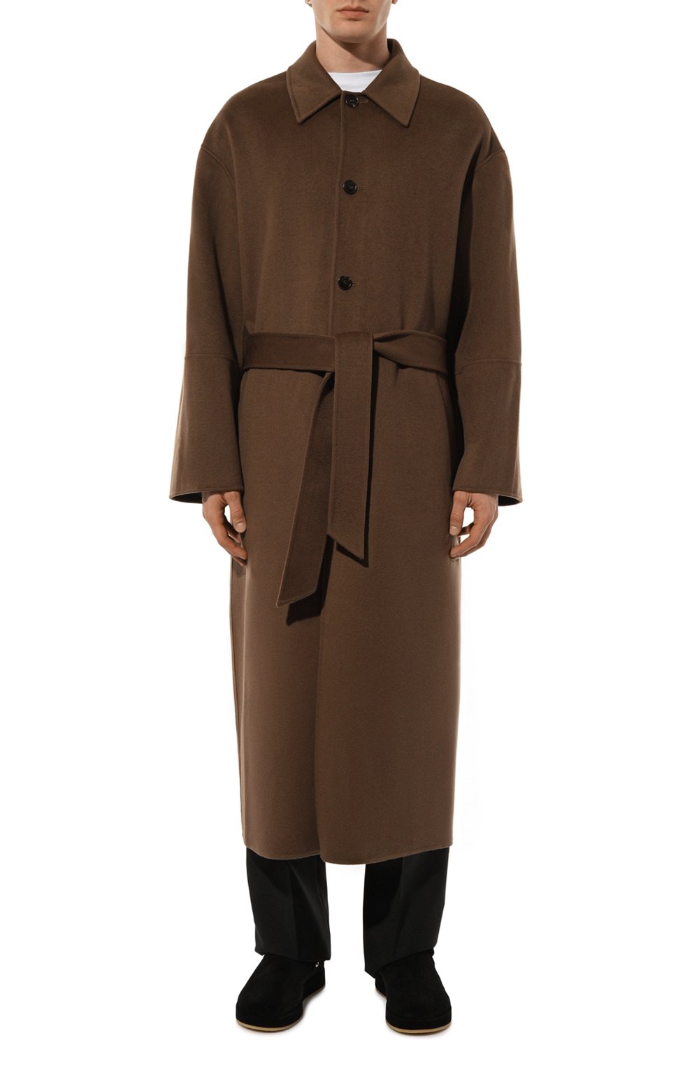 Пальто из шерсти и шелка NANUSHKA коричневого цвета по цене 141000 руб., арт. NM24FWJK02678, фото 3 Пальто из шерсти и шелка NANUSHKA, арт. NM24FWJK02678, фото 3