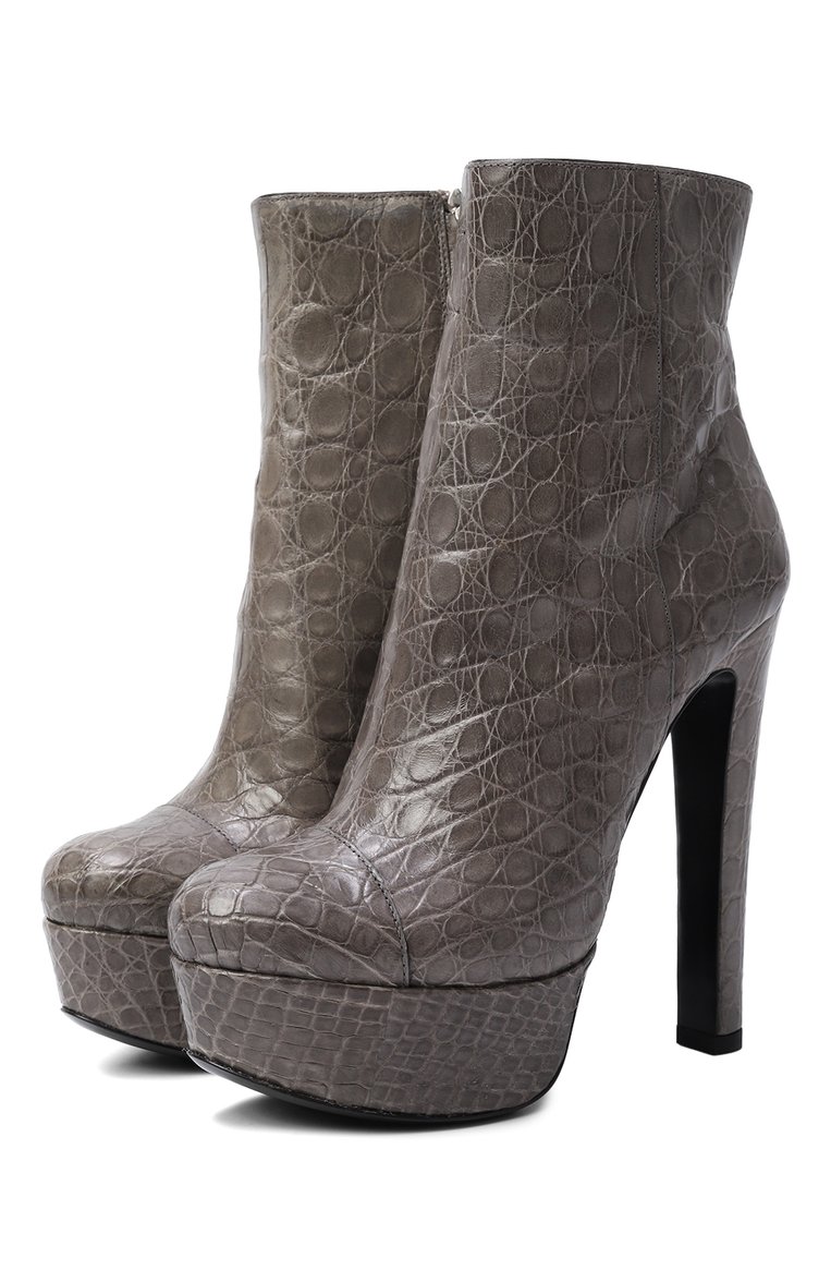 Кожаные ботильоны из каймана PRADA, арт. 1TP217-LU9-F0112-140, фото 1