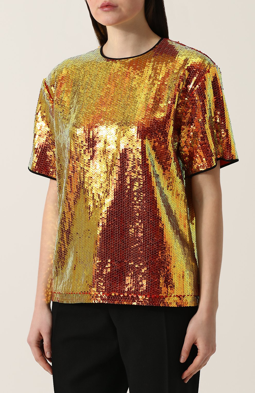 Топ свободного кроя с пайетками VICTORIA, VICTORIA BECKHAM, арт. TPVV 114 PSS18 0VERLAP SEQUIN, фото 3