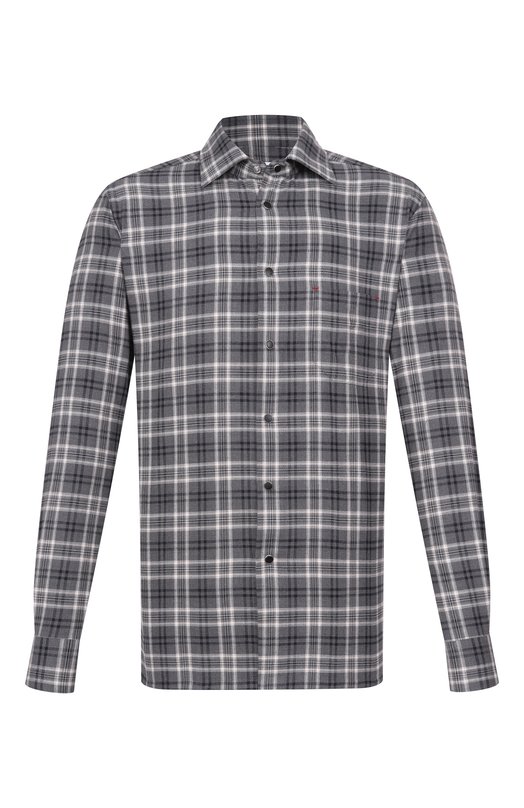 Хлопковая рубашка Kiton UMCNERHH0943908 Серый UMCNERHH0943908