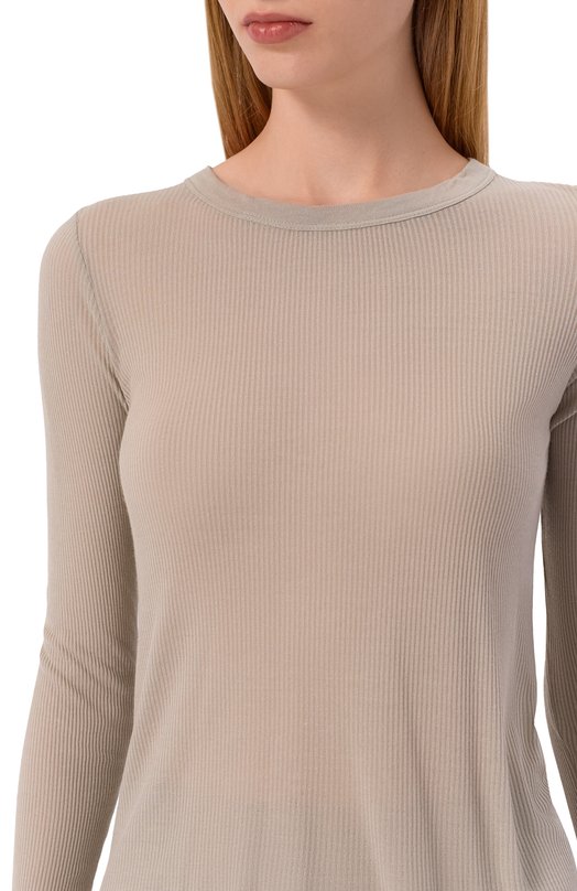 Лонгслив из вискозы и шелка Rick Owens RP02E4209/RC Серый  RP02E4209/RC Фото 5