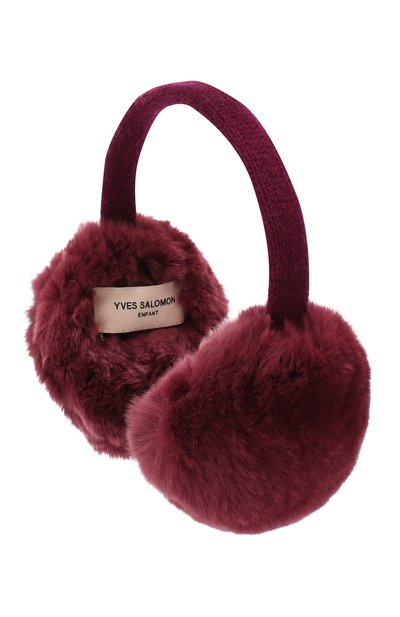 Шерстяные наушники с меховой отделкой YVES SALOMON ENFANT, арт. 20WEA310XXREXW, фото 2