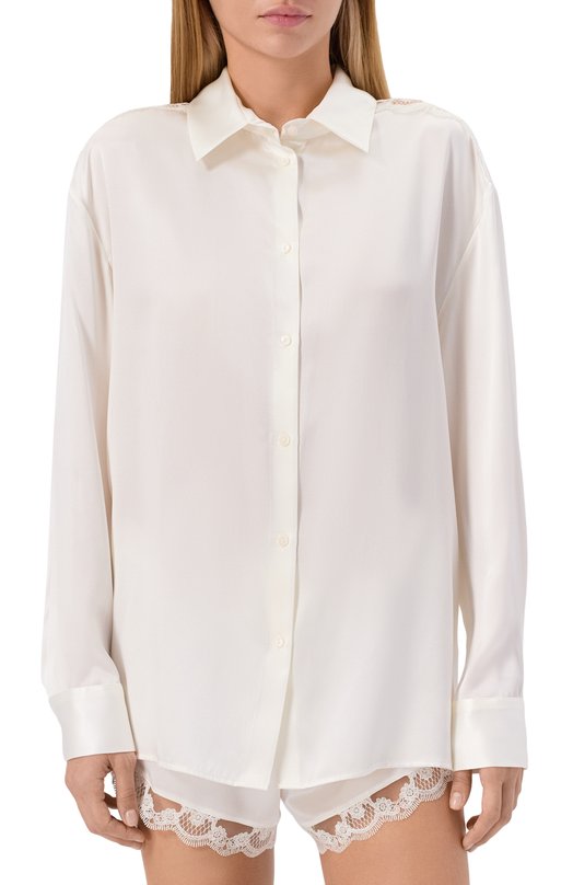 Шелковая рубашка SimonePerele 1F8957 Кремовый  1F8957 Фото 3