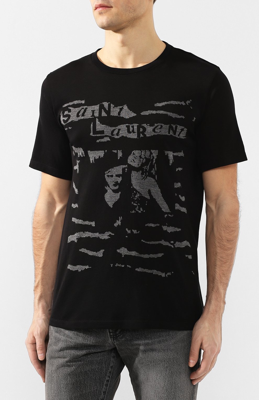 Хлопковая футболка SAINT LAURENT, арт. 601548/YB0F2, фото 3