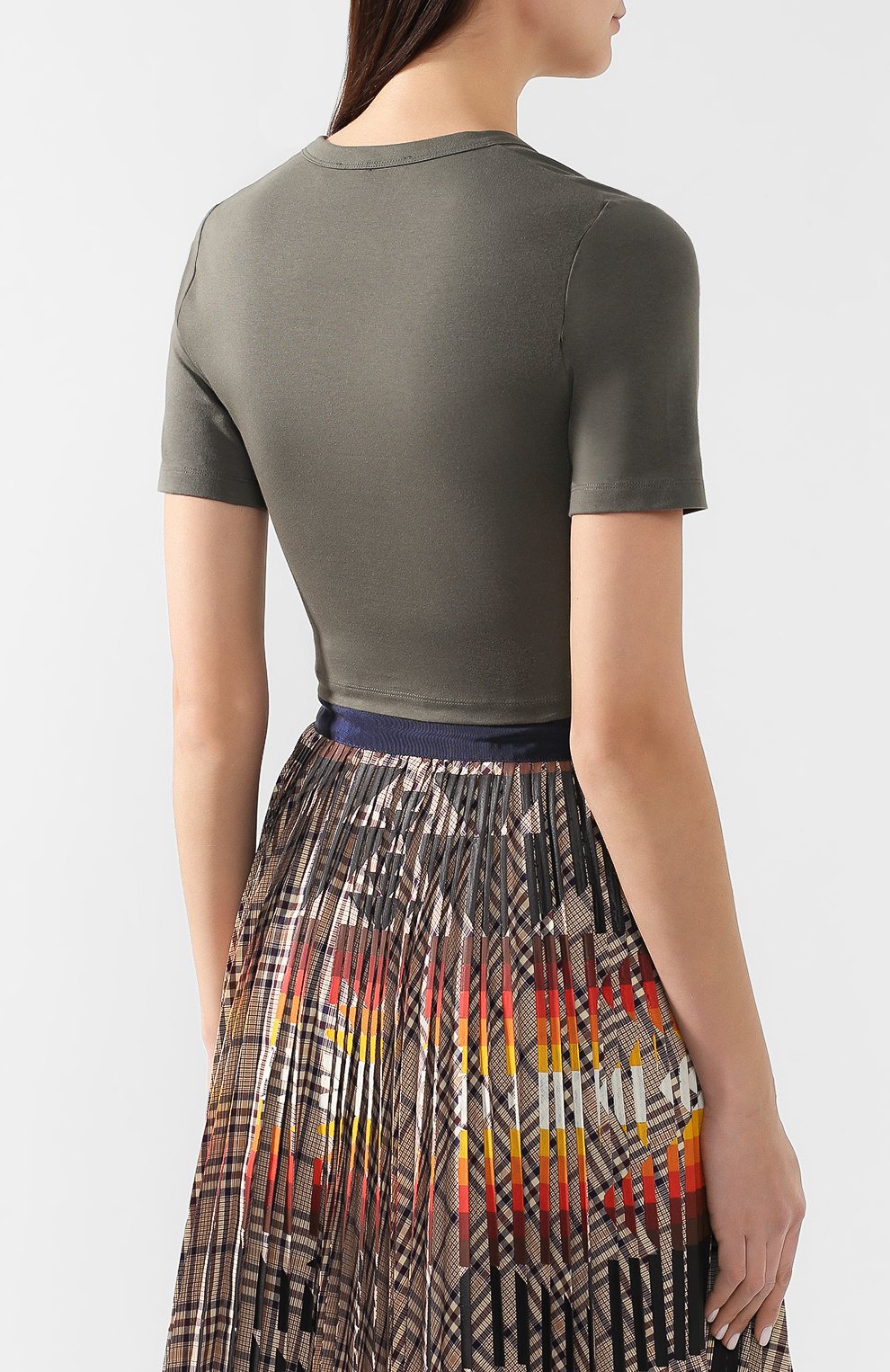 Хлопковый топ ALEXANDERWANG.T хаки цвета по цене 15750 руб., арт. 4C191098, фото 4 Хлопковый топ ALEXANDERWANG.T, арт. 4C191098, фото 4