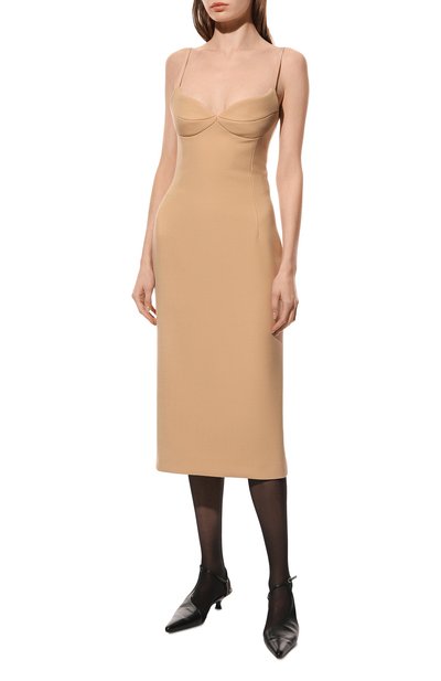 Шерстяное платье CHAPURIN бежевого цвета по цене 105000 руб., арт. D2/19015/27618-м/W22-23, фото 3 Шерстяное платье CHAPURIN, арт. D2/19015/27618-м/W22-23, фото 3