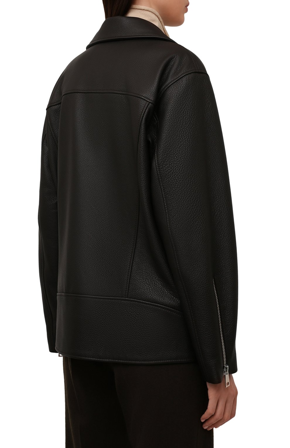 Кожаная куртка MASLOV темно-коричневого цвета по цене 226600 руб., арт. SMW99, фото 4 Кожаная куртка MASLOV, арт. SMW99, фото 4