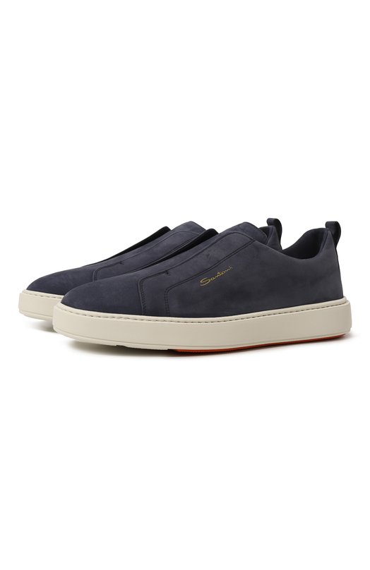 Замшевые кеды Santoni MBCG21995BARTFEA Синий MBCG21995BARTFEA
