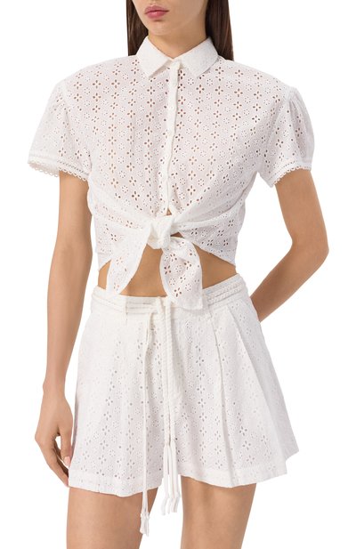 Хлопковая рубашка POUPETTE ST BARTH молочного цвета по цене 24100 руб., арт. WYSR25B0WIN, фото 3 Хлопковая рубашка POUPETTE ST BARTH, арт. WYSR25B0WIN, фото 3