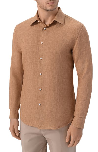Льняная рубашка BOSS CAMEL, арт. 50560284, фото 3