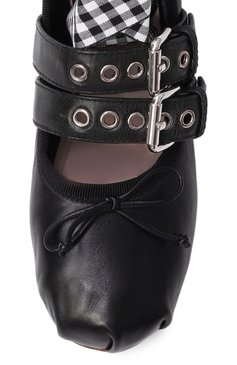 Кожаные балетки MIU MIU, арт. 5F466A-3H56-F0806-F-005, фото 4
