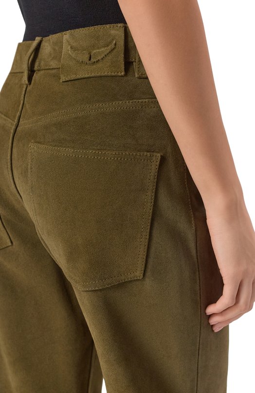 Замшевые брюки Zadig and Voltaire RWPA01105 Хаки  RWPA01105 Фото 5