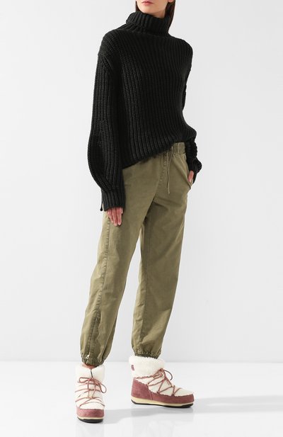 Замшевые ботинки yves salomon x moon boot с отделкой из овчины YVES SALOMON, арт. 9WAC167XXMRMX, фото 2