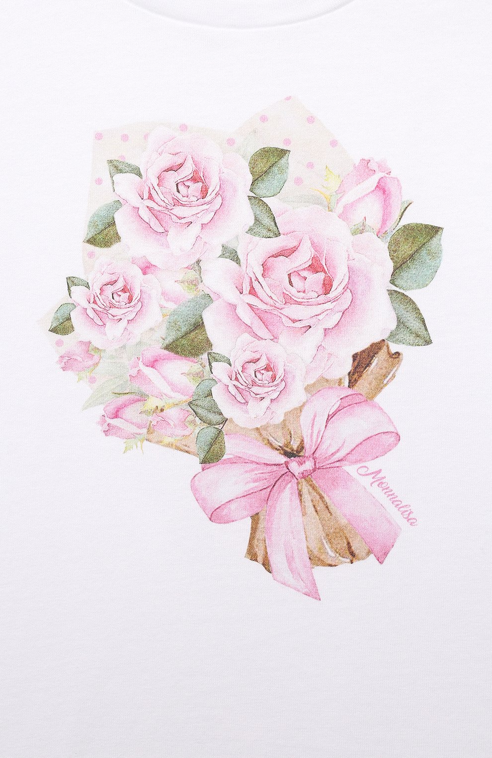 Хлопковый топ MONNALISA белого цвета по цене 7425 руб., арт. 39A611, фото 3 Хлопковый топ MONNALISA, арт. 39A611, фото 3