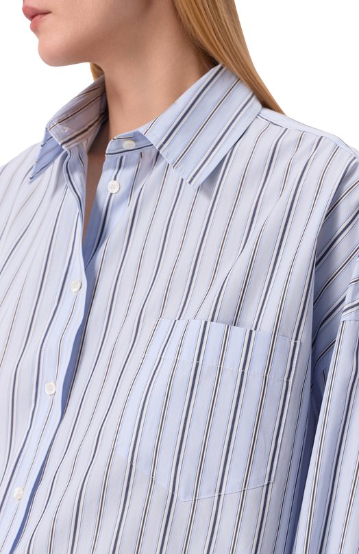 Хлопковая рубашка Weekend Max Mara AM0UR Голубой  AM0UR Фото 5