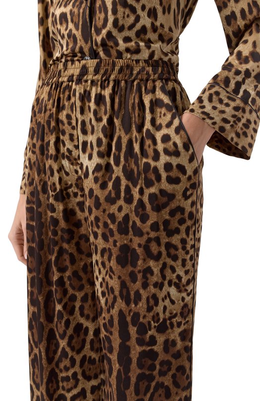 Шелковые брюки Dolce & Gabbana FTAMPT/FSAXY Леопардовый  FTAMPT/FSAXY Фото 5