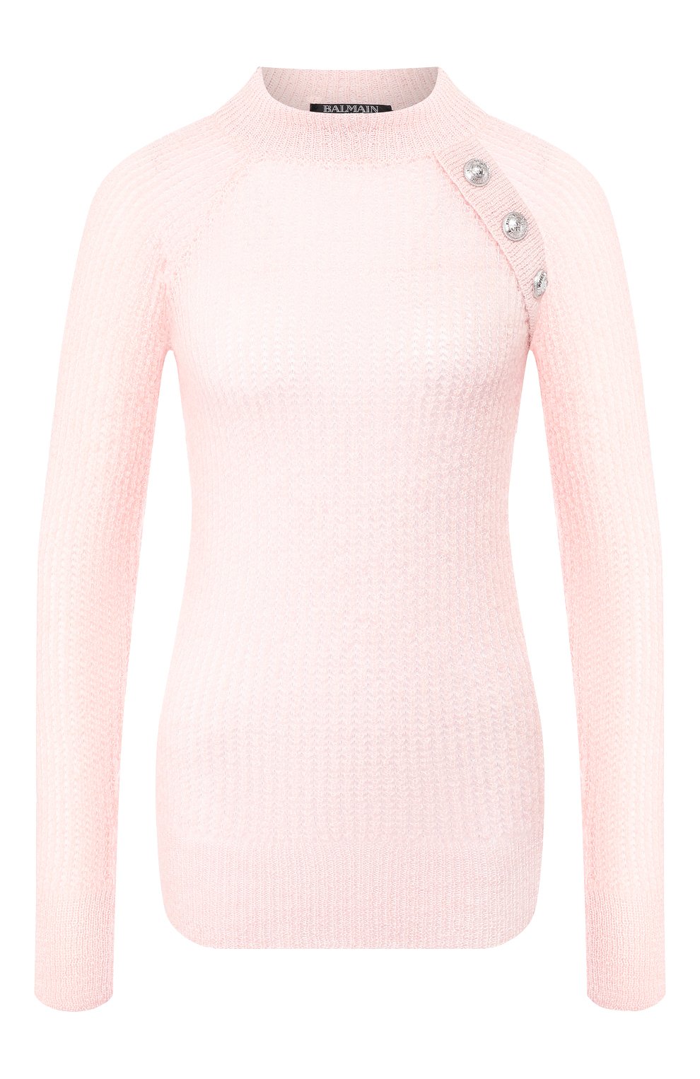 Свитер BALMAIN розового цвета по цене 94750 руб., арт. SF23080/K500, фото 1 Свитер BALMAIN, арт. SF23080/K500, фото 1