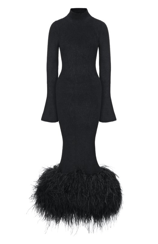 Платье с отделкой перьями Leffers 23.52.111.16.01 Чёрный 23.52.111.16.01