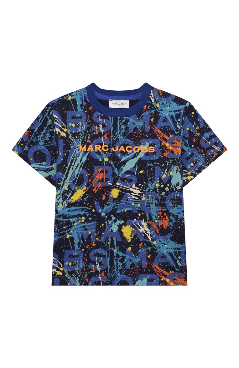 Хлопковая футболка MARC JACOBS (THE) детская синего цвета — купить в ...