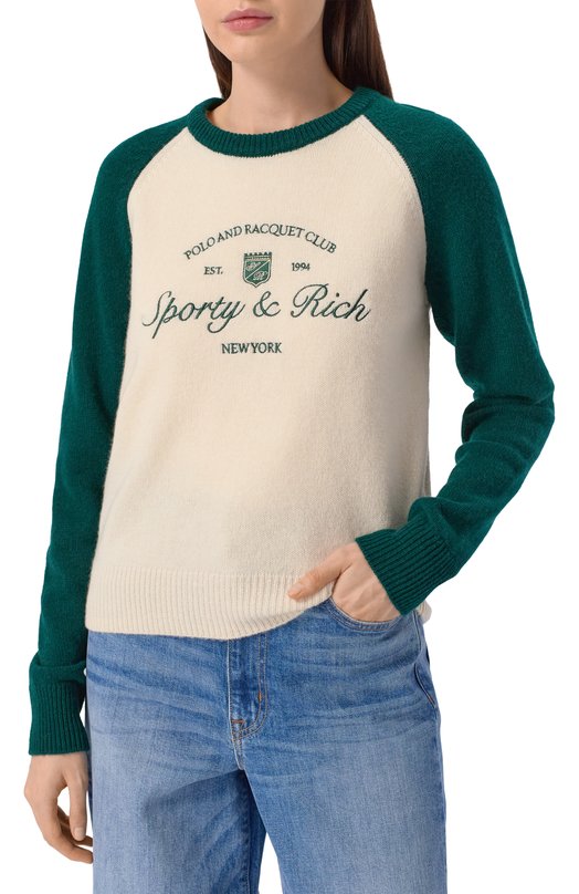 Свитер из кашемира и шерсти Sporty and Rich WS07561412WH61 Разноцветный  WS07561412WH61 Фото 3