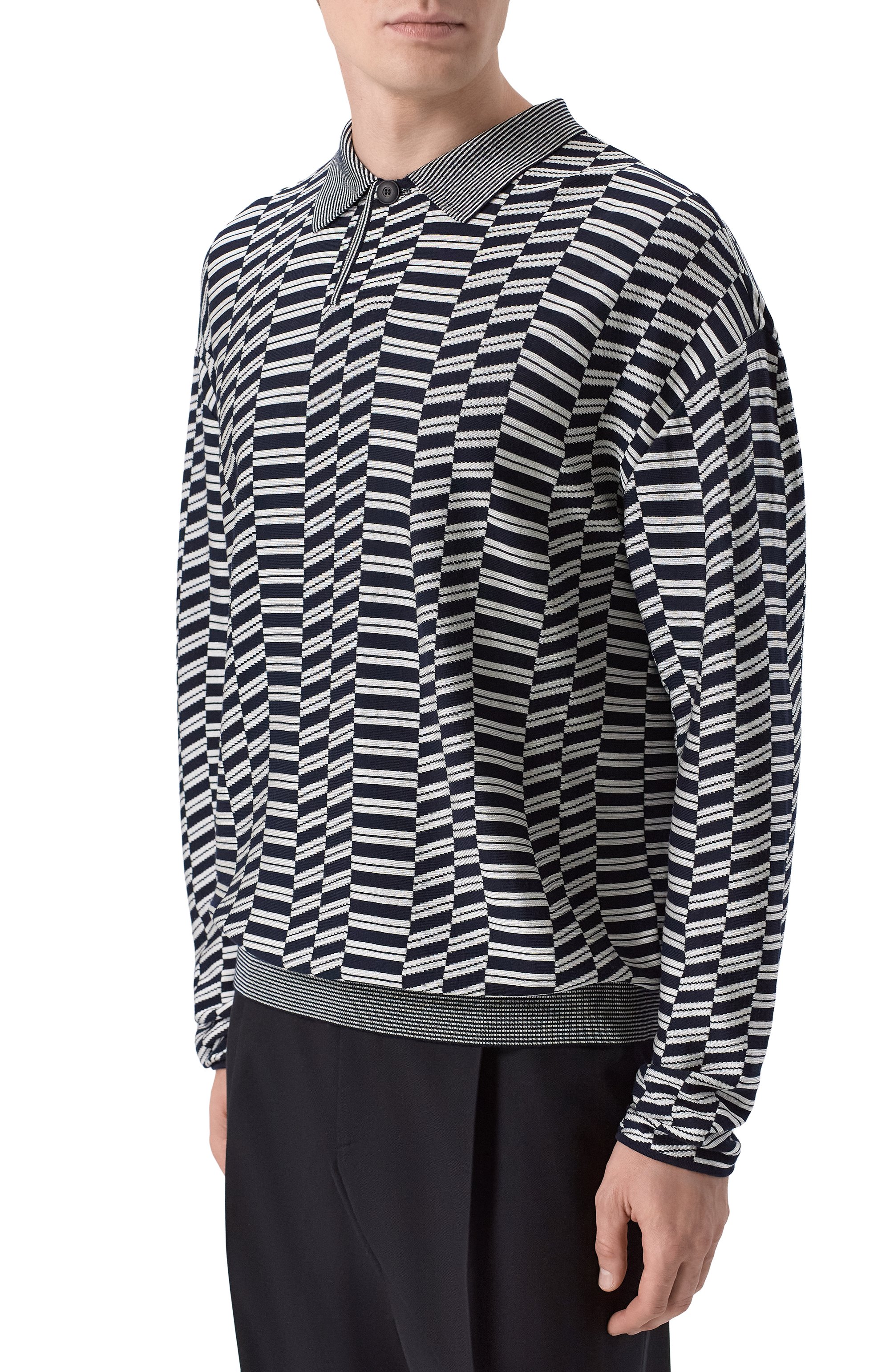 Поло из вискозы и шерсти GIORGIO ARMANI, арт. GM003315/AF25099, фото 3