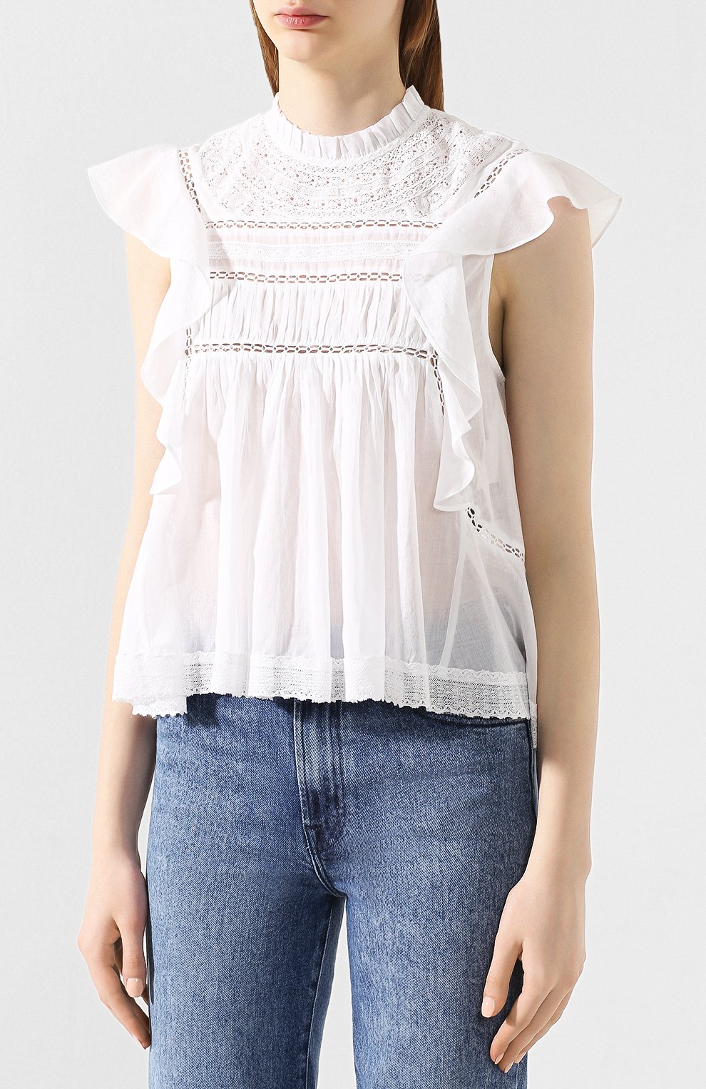 Хлопковый топ ISABEL MARANT ETOILE, арт. HT1103-20P063E/VIVIA, фото 3
