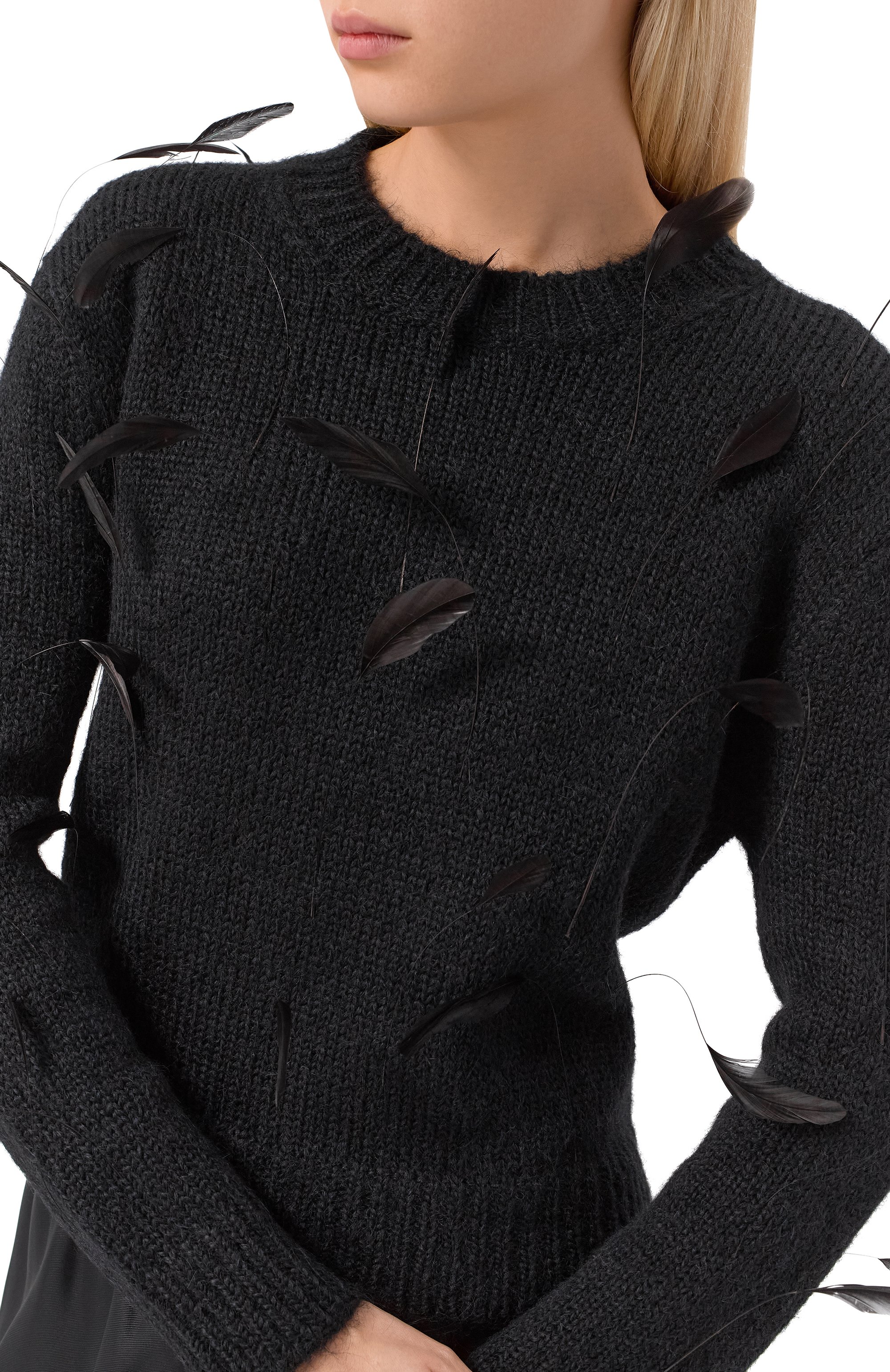 Шерстяной свитер JIL SANDER черного цвета по цене 343000 руб., арт. J03GP0179/J14810, фото 5 Шерстяной свитер JIL SANDER, арт. J03GP0179/J14810, фото 5