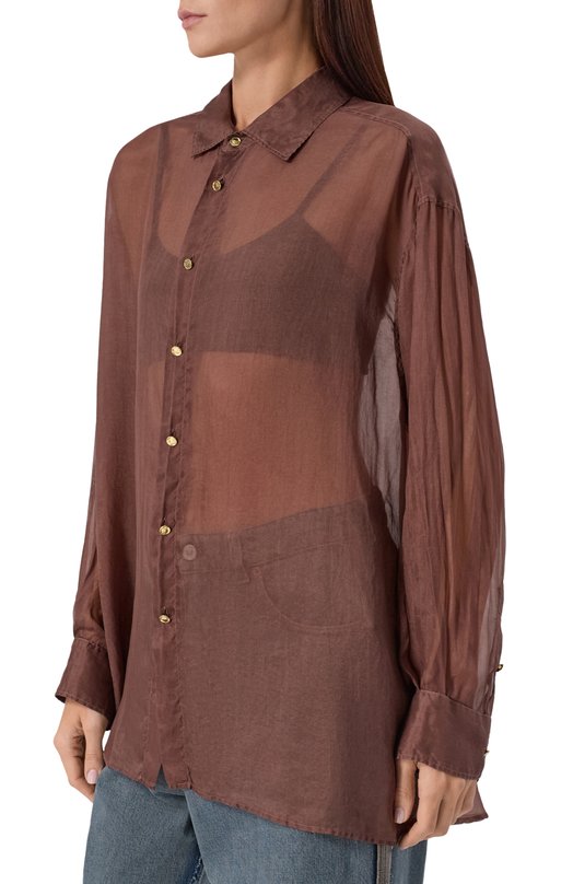 Шелковая рубашка Darkpark WSH20C Коричневый  WSH20C Фото 3