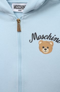 Детский комплект из толстовки и брюк MOSCHINO голубого цвета, арт. MNK03N/LDA55 | Фото 4 (Тематический товар: Teddy Bear; Случай: Повседневный; Материал сплава: Проставлено; Нос: Не проставлено; Материал внешний: Хлопок)