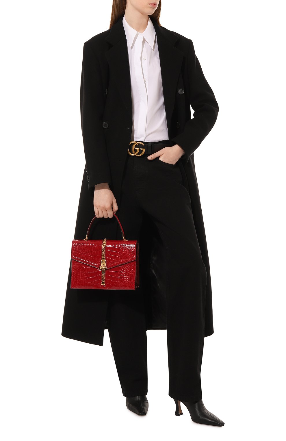 Сумка sylvie 1969 из кожи аллигатора GUCCI бордового цвета по цене 2520000 руб., арт. 602781 EV40G, фото 7 Сумка sylvie 1969 из кожи аллигатора GUCCI, арт. 602781 EV40G, фото 7