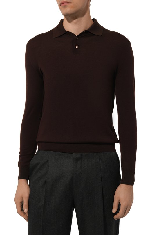 Шерстяное поло malo Коричневый, фото 3