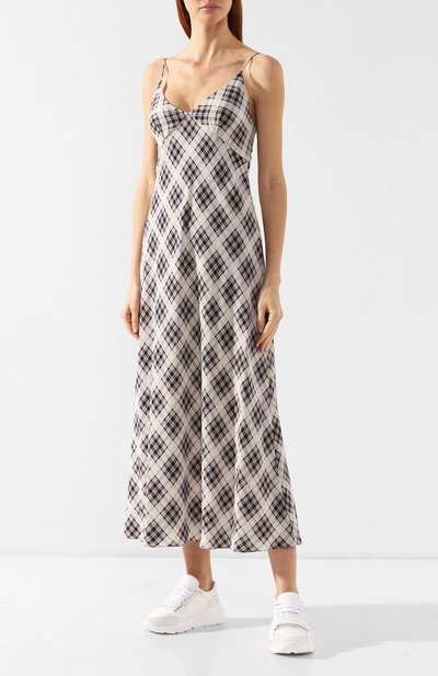Шелковое платье MARC JACOBS (THE) бежевого цвета по цене 47150 руб., арт. M4007788, фото 3 Шелковое платье MARC JACOBS (THE), арт. M4007788, фото 3
