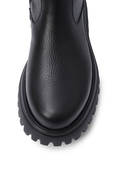 Кожаные сапоги DOLCE & GABBANA черного цвета по цене 84200 руб., арт. D11435/A0722, фото 4 Кожаные сапоги DOLCE & GABBANA, арт. D11435/A0722, фото 4
