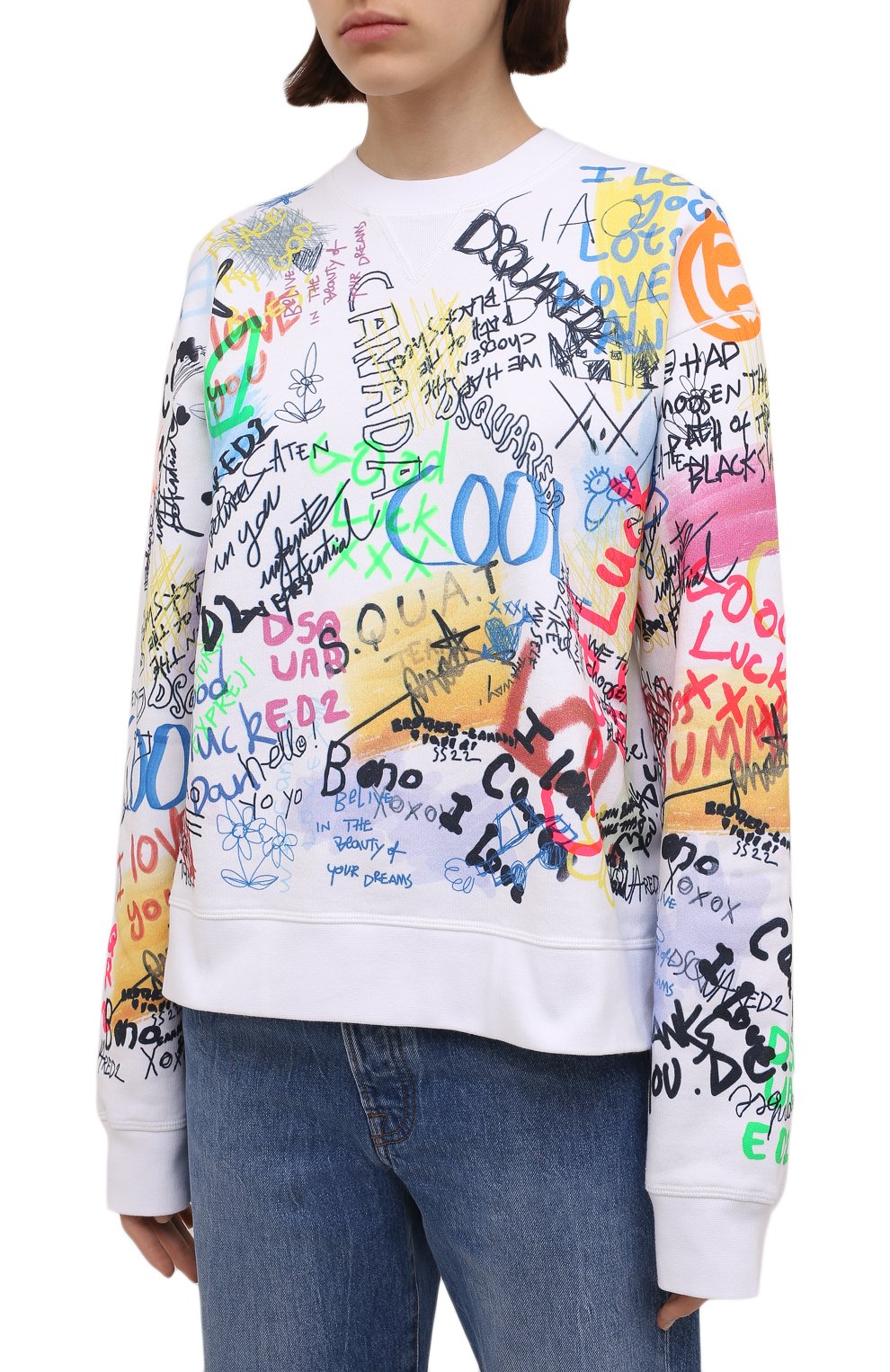 Хлопковый свитшот DSQUARED2 разноцветного цвета по цене 69700 руб., арт. S75GU0422/S25516, фото 3 Хлопковый свитшот DSQUARED2, арт. S75GU0422/S25516, фото 3