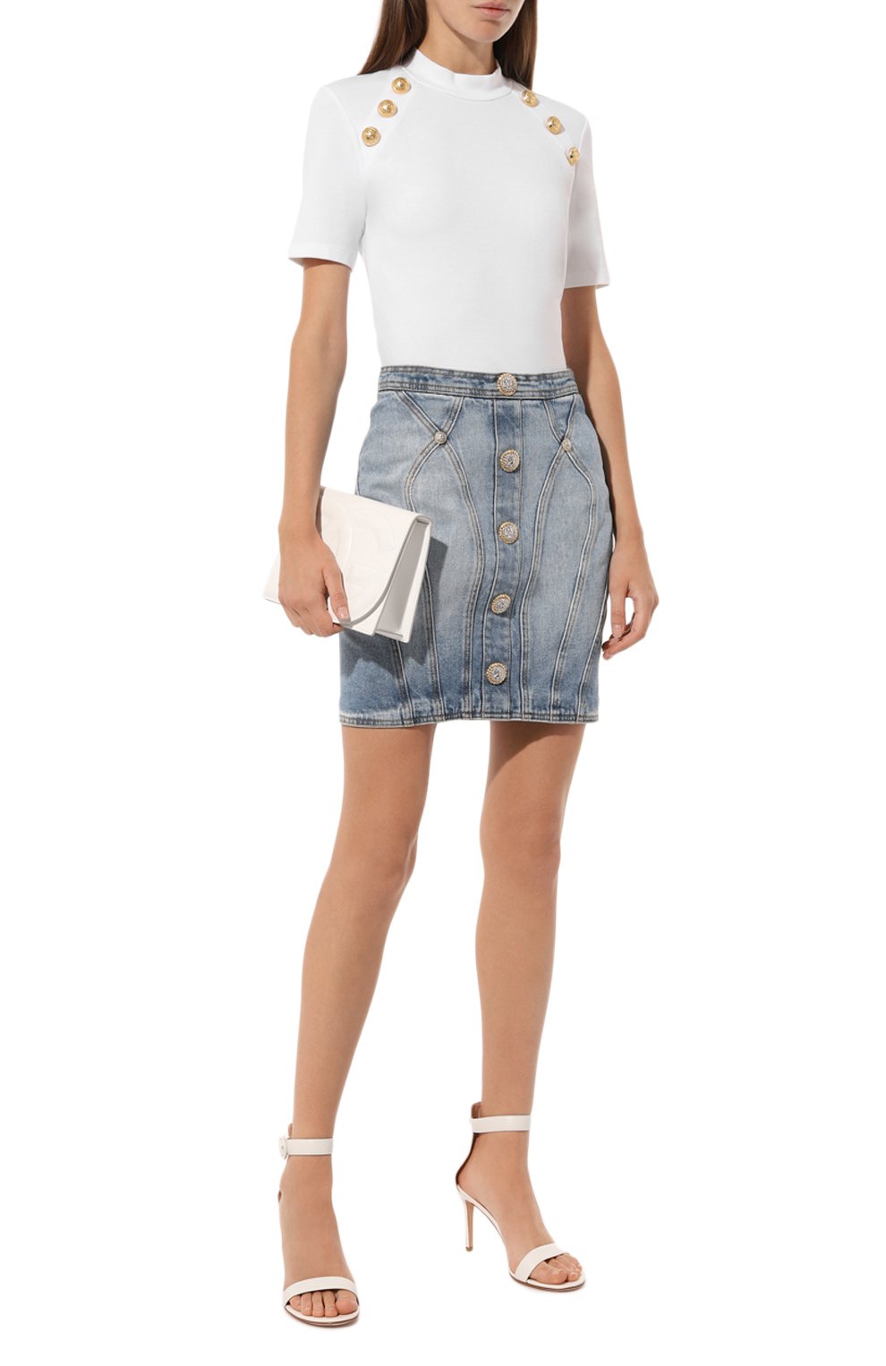 Джинсовая юбка BALMAIN, арт. DF1LBA22/DE53, фото 2