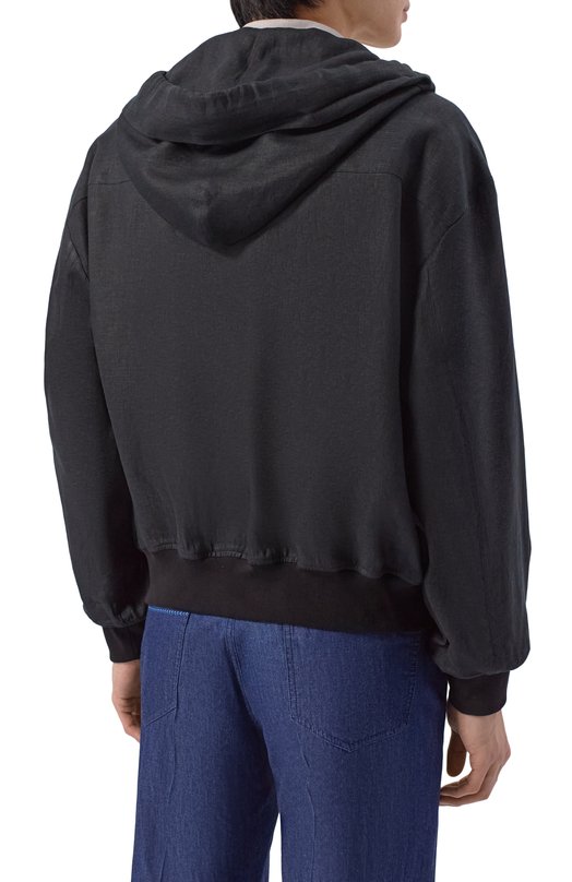 Льняной бомбер Kiton UGK137K0708H Чёрный  UGK137K0708H Фото 4