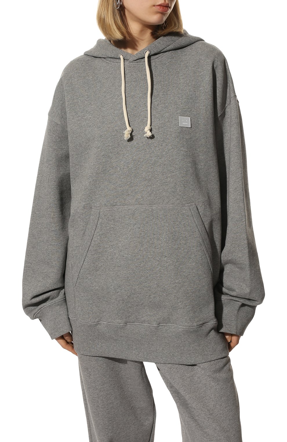 Хлопковое худи ACNE STUDIOS серого цвета по цене 45600 руб., арт. CI0079/W, фото 3 Хлопковое худи ACNE STUDIOS, арт. CI0079/W, фото 3