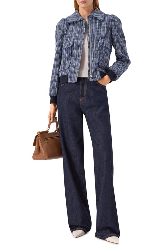 Твидовый бомбер Kiton D61503K0934G Синий  D61503K0934G Фото 2