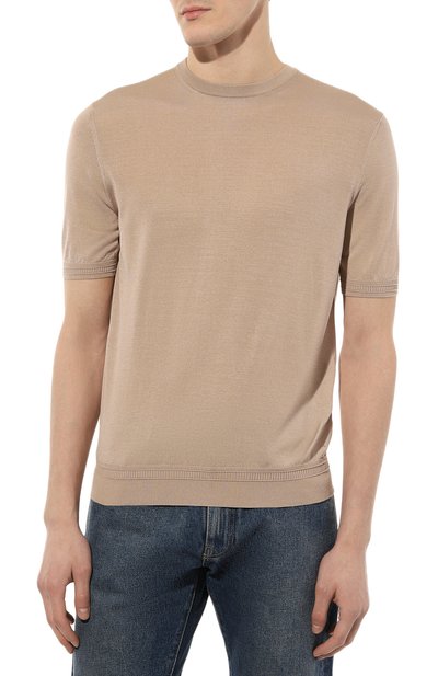 Шелковый джемпер STEFANO RICCI бежевого цвета по цене 93650 руб., арт. K616215G10/F23101, фото 3 Шелковый джемпер STEFANO RICCI, арт. K616215G10/F23101, фото 3