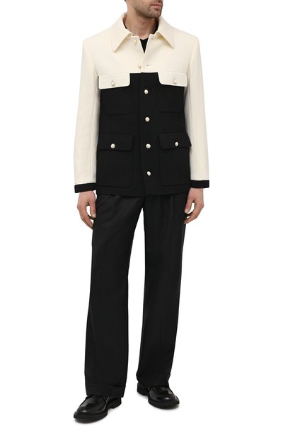 Шерстяной пиджак CASABLANCA, арт. MS21-JK-034 WHITE/BLACK, фото 2