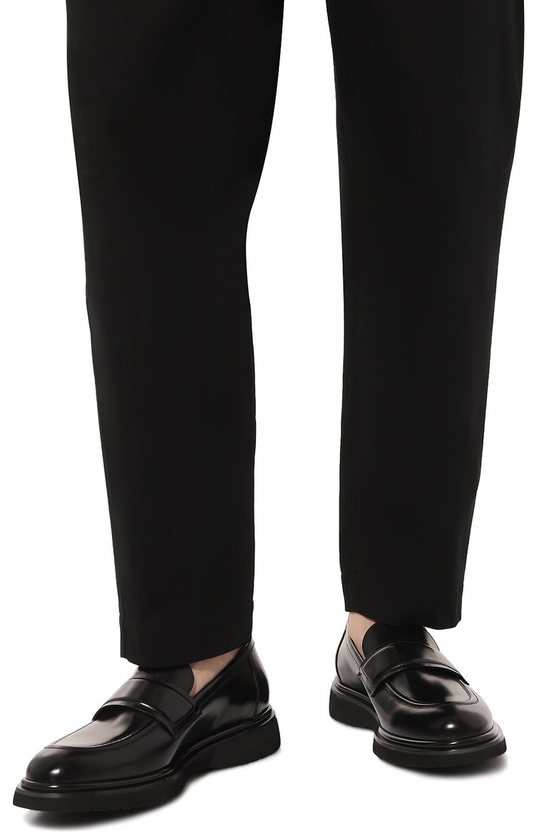 Мужские кожаные лоферы BARRETT черного цвета, арт. CITY354-006.1 | Фото 3 (Материал внутренний: Натуральная кожа; Материал сплава: Проставлено; Нос: Не проставлено; Стили: Кэжуэл)