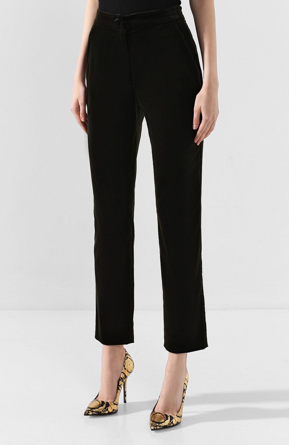 Хлопковые брюки DOLCE & GABBANA хаки цвета по цене 72500 руб., арт. FTAM2T/FUWB3, фото 3 Хлопковые брюки DOLCE & GABBANA, арт. FTAM2T/FUWB3, фото 3