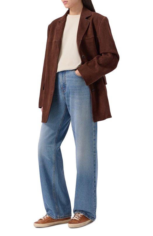 Кожаные кеды Super-Star Golden Goose Deluxe Brand GWF00105.F007546 Коричневый  GWF00105.F007546 Фото 3