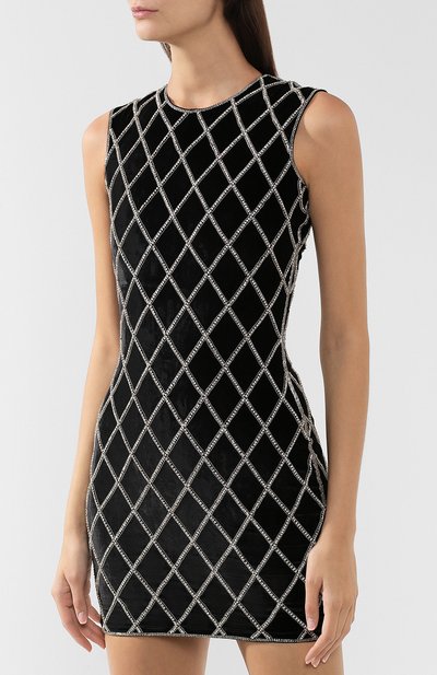 Платье из смеси вискозы и шелка BALMAIN черного цвета по цене 478000 руб., арт. SF16829/P014, фото 3 Платье из смеси вискозы и шелка BALMAIN, арт. SF16829/P014, фото 3