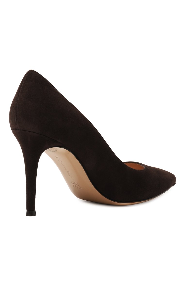 Женские замшевые туфли gianvito 85 GIANVITO ROSSI темно-коричневого цвета, арт. G24580.85RIC.CAMM0KA | Фото 5 (Статус проверки: Проверено, Проверена категория; Подошва: Плоская; Материал внешний: Замша, Натуральная кожа; Каблук высота: Высокий; Каблук тип: Шпилька; Материал внутренний: Натуральная кожа)