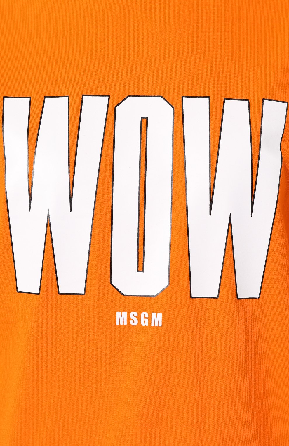 Хлопковая футболка MSGM оранжевого цвета по цене 7995 руб., арт. 2642MDM264 195298, фото 5 Хлопковая футболка MSGM, арт. 2642MDM264 195298, фото 5