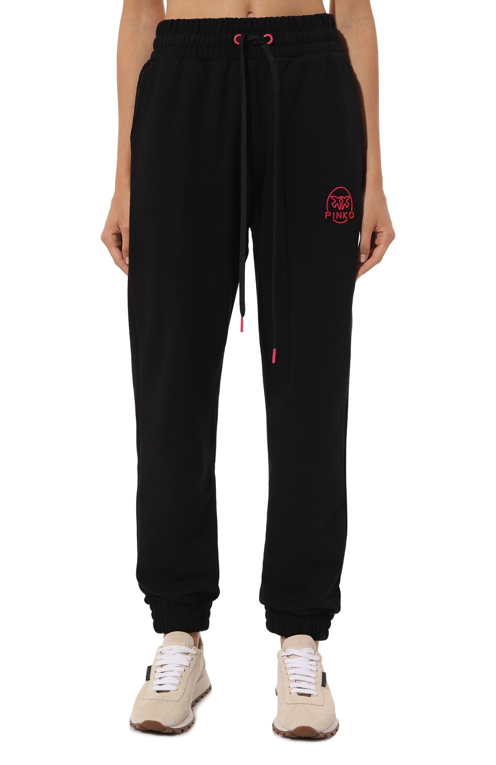 Хлопковые джоггеры PINKO черного цвета по цене 17400 руб., арт. 100371/A162, фото 3 Хлопковые джоггеры PINKO, арт. 100371/A162, фото 3