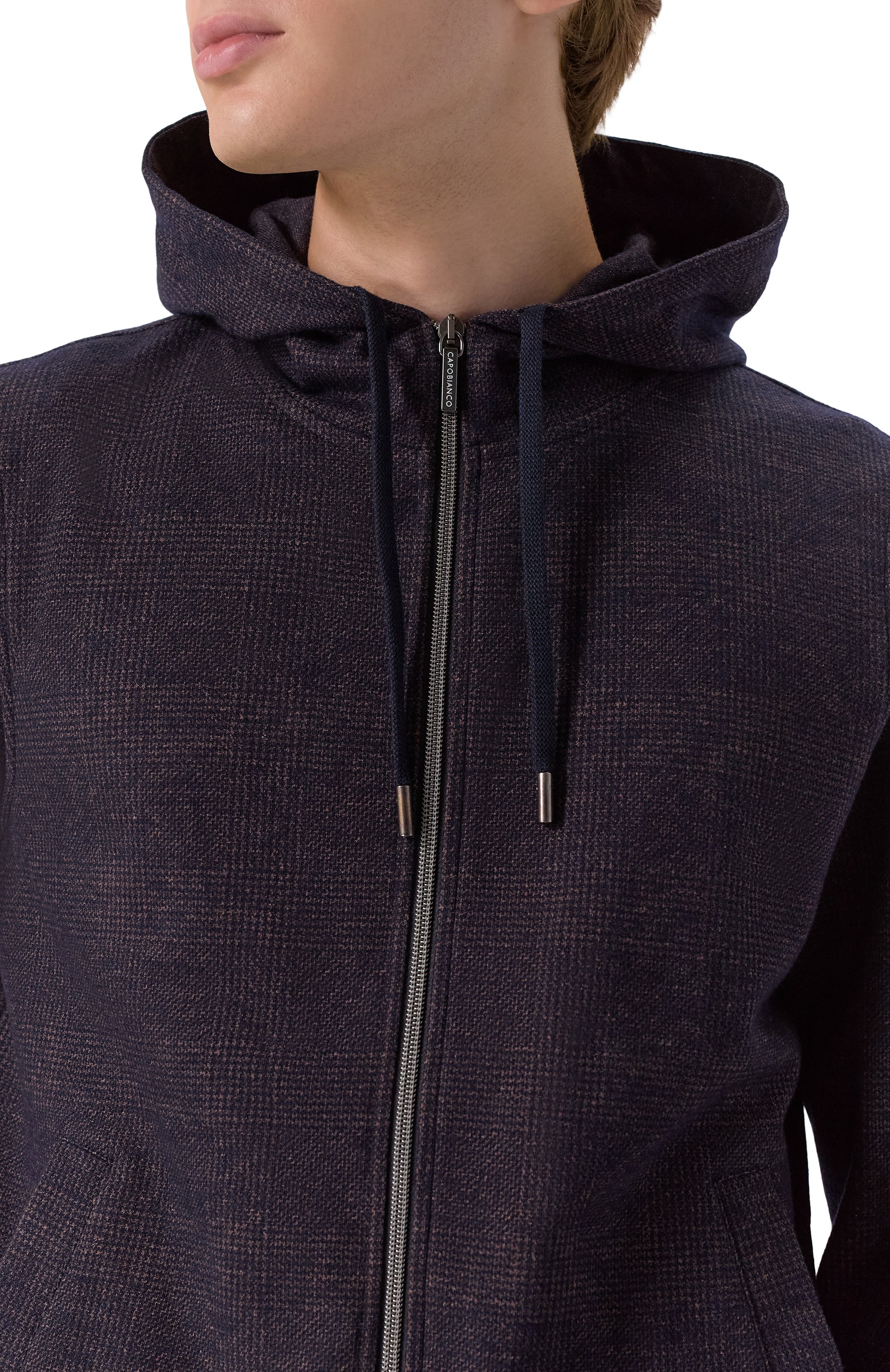 Толстовка из шерсти и хлопка CAPOBIANCO темно-синего цвета по цене 107000 руб., арт. 19M410.PT00./48, фото 5 Толстовка из шерсти и хлопка CAPOBIANCO, арт. 19M410.PT00./48, фото 5