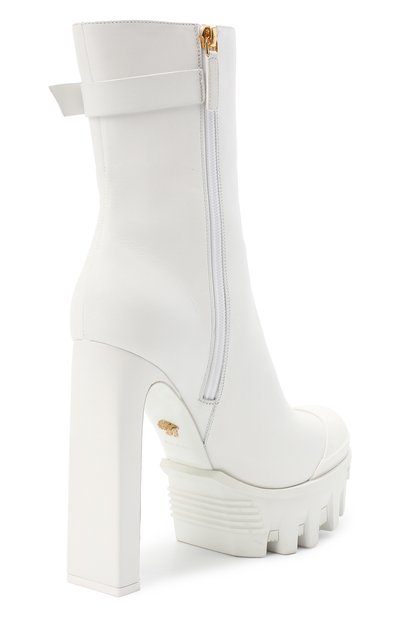 Кожаные ботильоны delphi VERSACE белого цвета по цене 144500 руб., арт. DST494S/DVT2P, фото 4 Кожаные ботильоны delphi VERSACE, арт. DST494S/DVT2P, фото 4